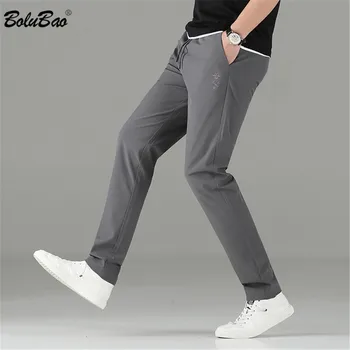 

BOLUBAO Brand Men Pants Fashion Simple Comfortable Fabric Wash Drawstring Men's Fitness Little Feet Trousers Sports Pants Male