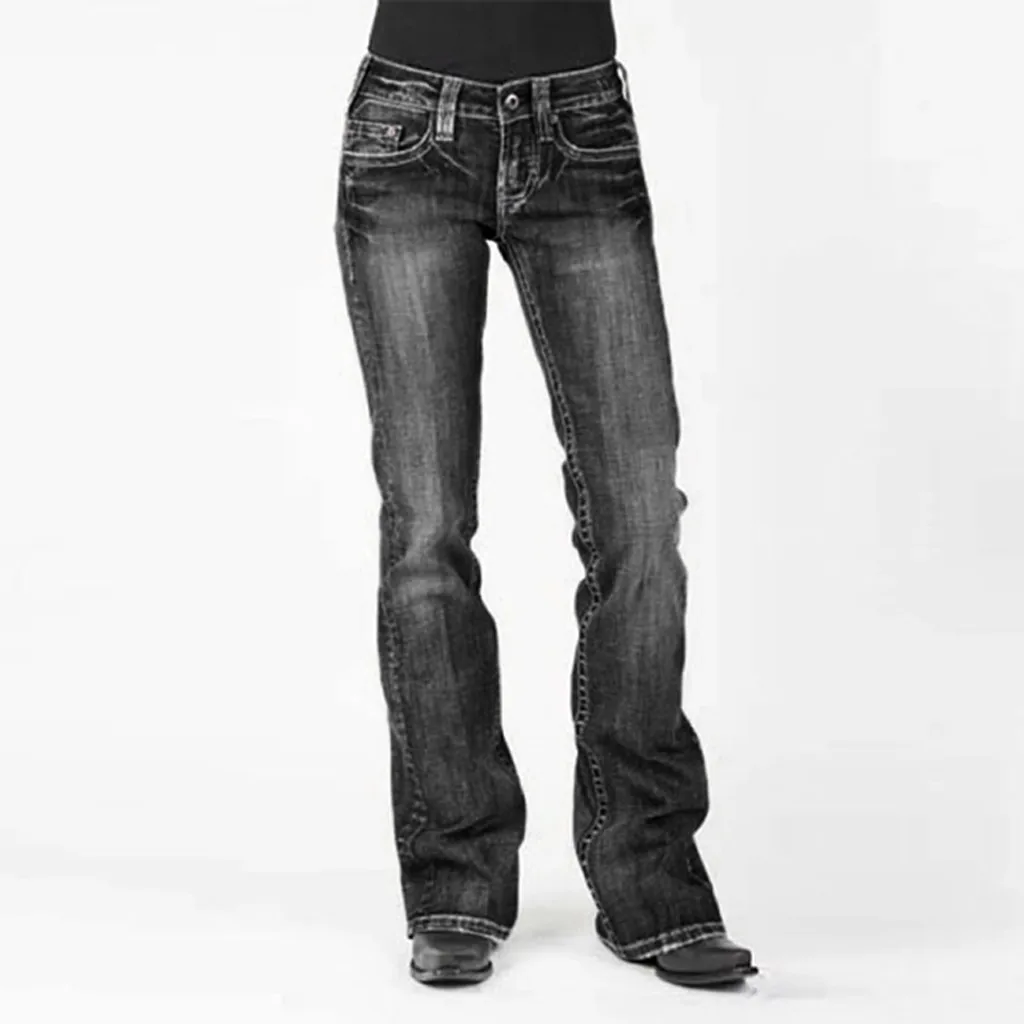 Flare Jeans Women Wide Leg Jeans Denim Trousers Vintage Women Clothes 2022 Fall High Waist Pants Stretchy Ladies Jeans#Z30