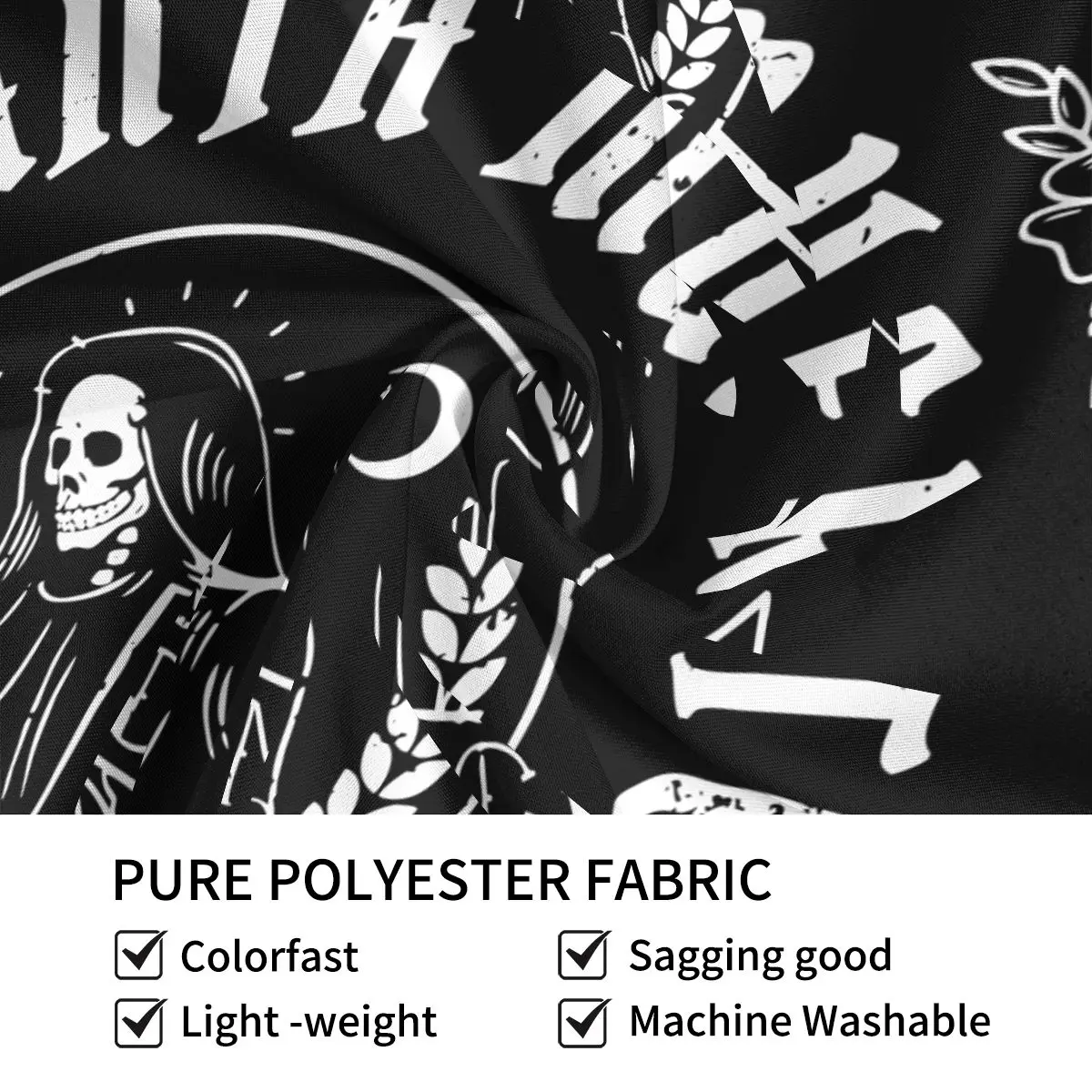 La Santa Muerte 태피스트리 히피 폴리에스터 벽걸이 해골 미적인 방 장식, 사이키델릭 멋진 벽 태피스트리