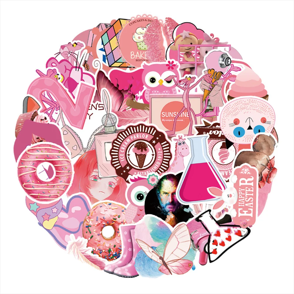 

54pcs No Repeat Pink Vsco Cute Graffiti Stickers Girls Scrapbooking for Laptop Car Helmet Bike Motorcycle Adesivos Sticker