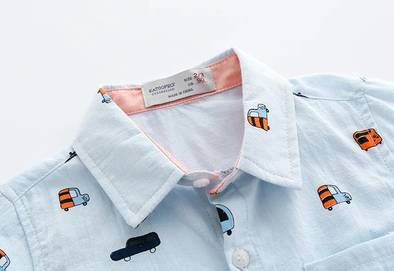 Стильный летний Бутик в Корейском стиле, Детская рубашка с короткими рукавами и принтом для мальчиков, рубашка для мальчиков