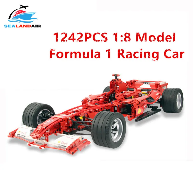 

1242pcs 1:8 Formula 1 Racing Car Model Creator Building Blocks Set Red F1 Car Bricks Toy For Boy 3335 Compatible legoing Technic