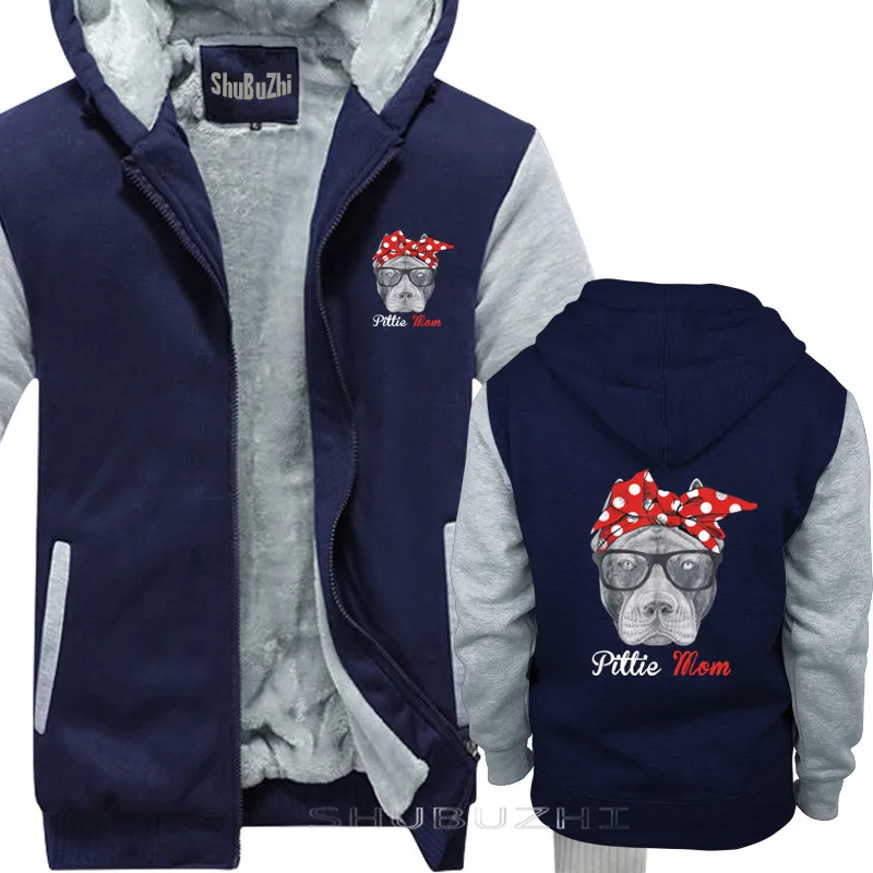 navy grey Pittie Толстовка MOM для питбуль любит-День матери Толстовка Зимняя Для мужчин shubuzhi осенне-зимние металлический утепленная куртка sbz5475 - Цвет: navy grey