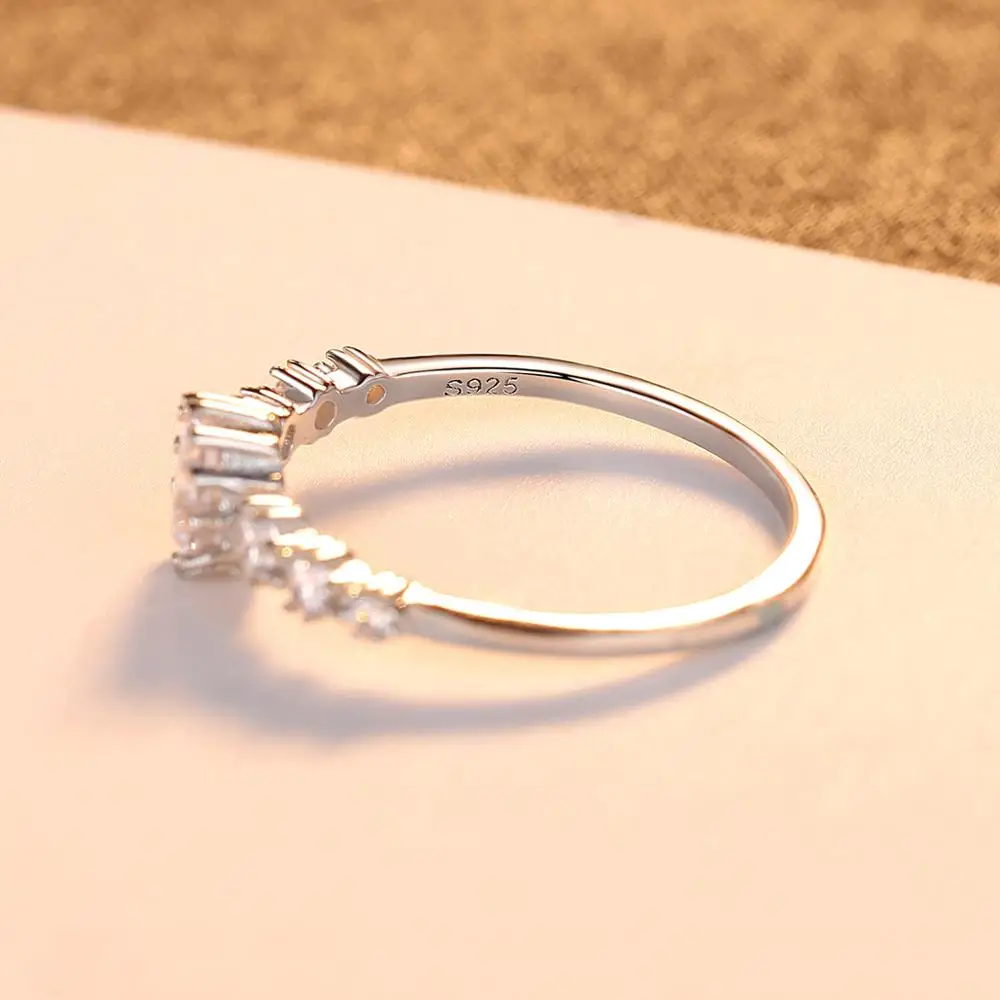 CZCITY, Настоящее серебро 925 пробы, классические кольца на палец для женщин, Свадебные обручальные кольца с фианитами, хорошее ювелирное изделие SR0370