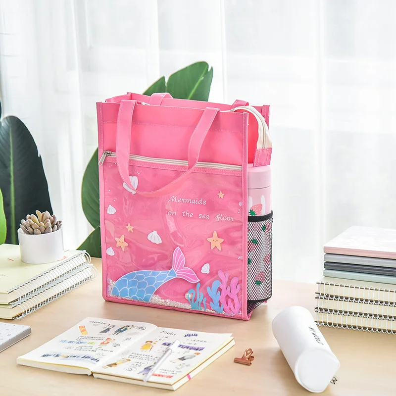 

L0063 Creative Quicksand Hand Bag File Holder Canvas for Student Fine Art Tuition Package Korean-style Large Capacity Bag