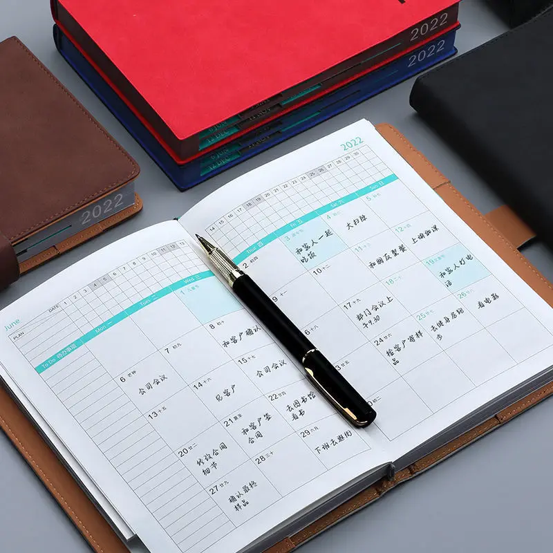 Notebook Books 2021 Schedule Plan 365 Days Daily Calendar Notepad Self-Discipline Punch Card Efficiency Libro Business Office