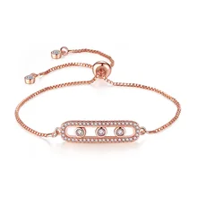 TB025 микро-инкрустированный Циркон Регулируемый Женский браслет с сердечком ювелирные изделия