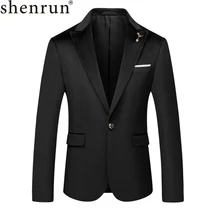 Shenrun мужской костюм куртка осень зима высокое качество голландский бархат черный блейзер Slim Fit Пиджаки для жениха деловые вечерние Большие размеры