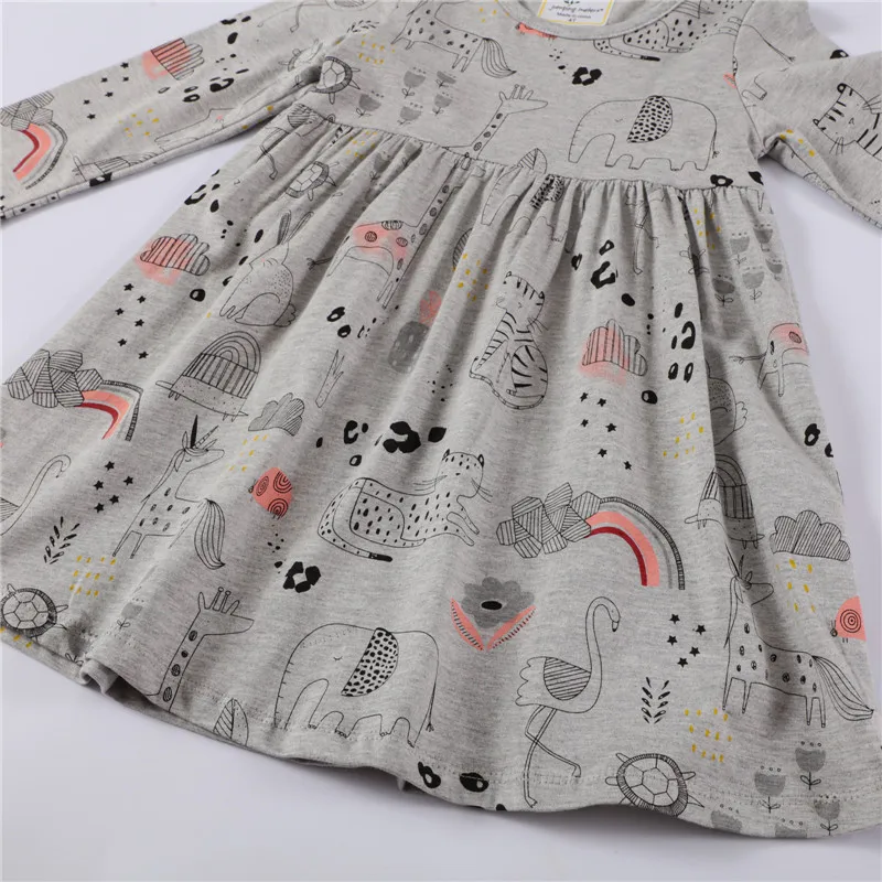 night dress Jumping Meters New Princess Girls Dresses With Floral Embroidery Fashion Kids Girls Dress Cotton Autumn Winter Cat Baby Clothes top Dresses