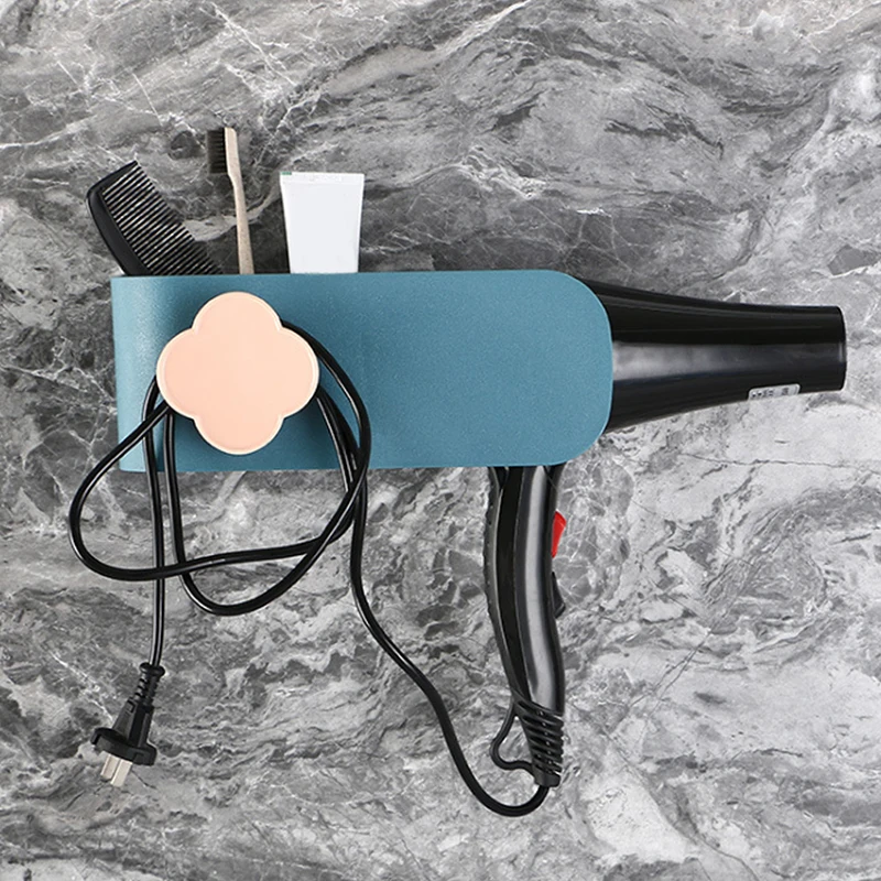 

Fashion Hair Dryer Bracket For Bathroom Suitable Creative Punch-free Storage Rack Strongly Sticky Wall Hanging Storage Rack