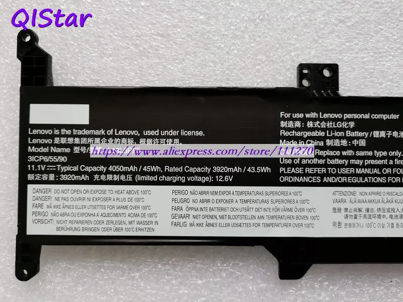 QISTAR 11,1 V 4050mAh 45Wh подлинный Аккумулятор для ноутбука L19L3PF5 для ноутбука lenovo