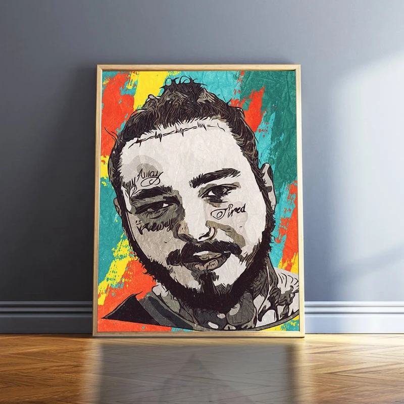 Художественные принты на холсте Post Malone музыкальный постер в стиле хип-хоп