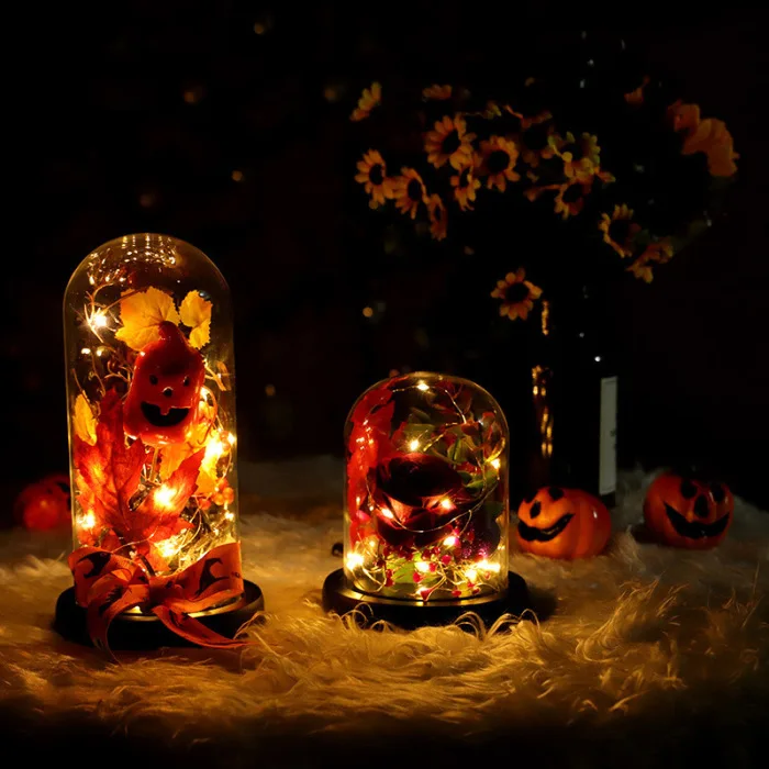 Halloween Micro Landscape Glass Pumpkin Decoration Home Furnishing Holiday Gifts TN88