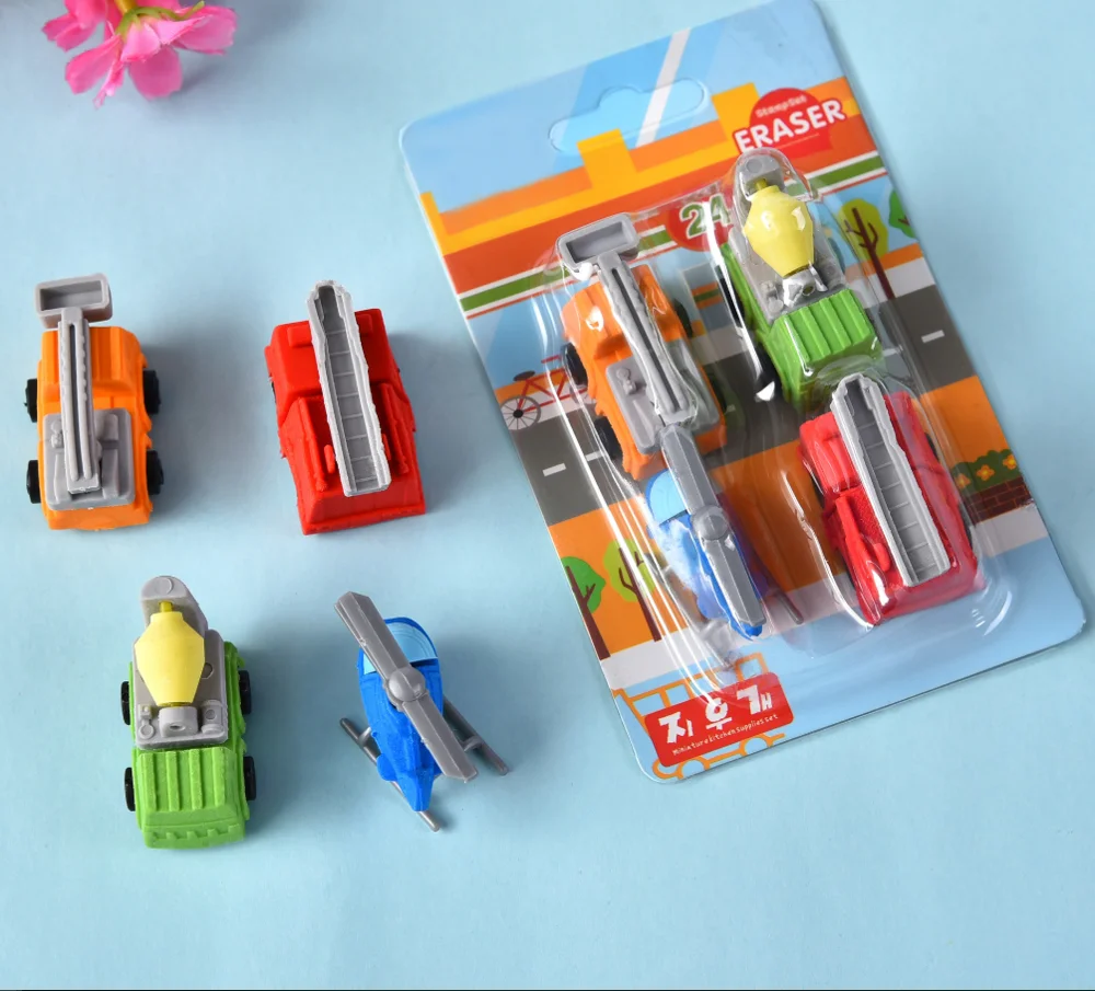 Ластик набор TPR резиновая Милая скорая помощь экскаватор трактор кран самолет