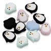 Cute-Idea 5PCs Mini Penguin Baby Animal Silicone Beads Teething Product Food Grade Pacifier Chain Rodent Toys Accessories gifts 5