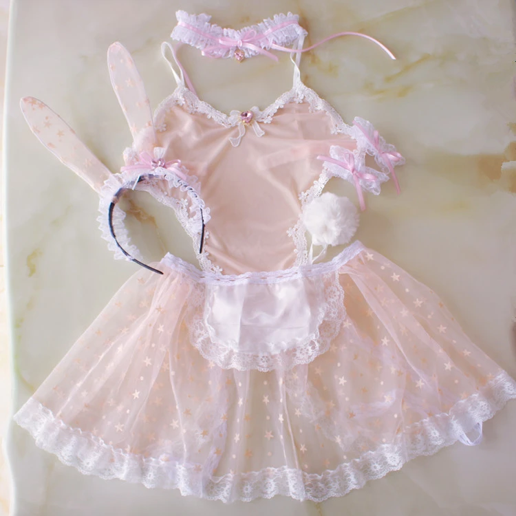 Pink Bunny Girl Costume Lingerie