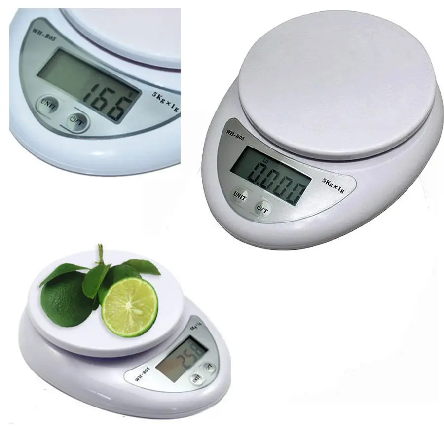 5kg 5000g/1g Digital Scale Kitchen Food Diet Postal Scale Electronic Weight Scales Balance Weighting Tool LED Electronic WH-B05