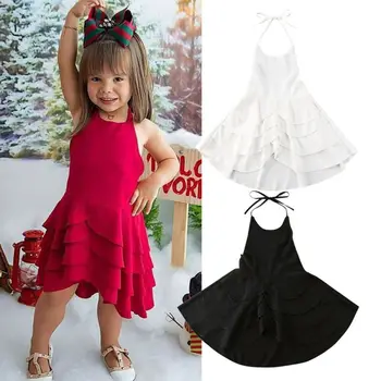 

Baby Girl Solid Dresses Fashion Dress Party Wedding Pageant Skirt Dresses Sundress Clothes 1-6 Years
