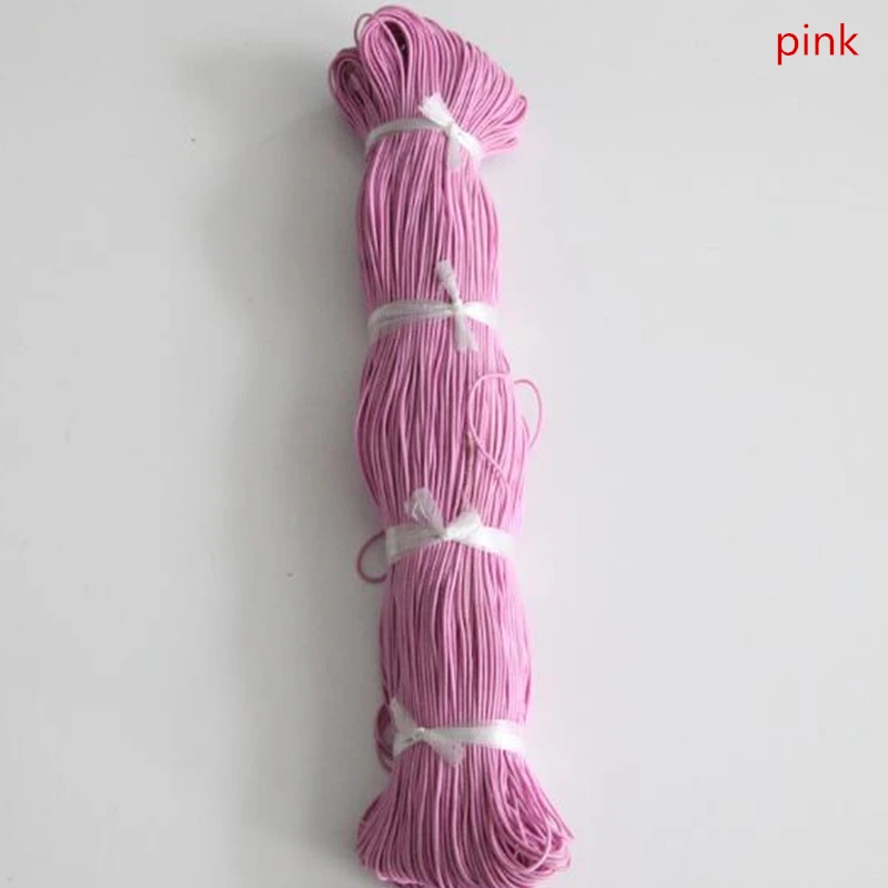 pink Круглая эластичная повязка на голову, резиновая веревка 1/0. 8 мм, цветная высокоэластичная качественная линия, аксессуары для шитья, украшения для рукоделия, Подарочные детали - Цвет: pink