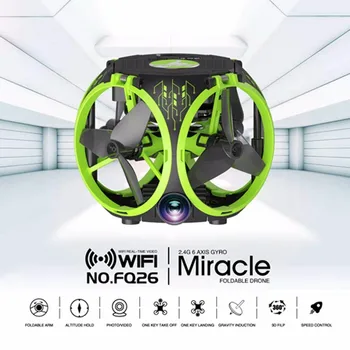 

FQ26 WiFi FPV Mini Drone Quadrocopter with Camera 0.3MP Altitude Hold G-sensor Foldable Dron Quadrupter APP Phone Control RTF