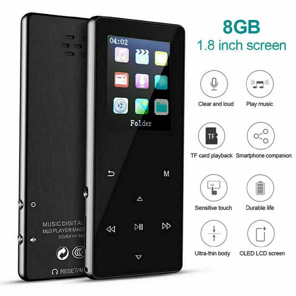 

HobbyLane 1.8 inch K1 Touch Metal External Release Portable MP3 Music Player with FM Hi-Fi Lossless Support Up to 128GB