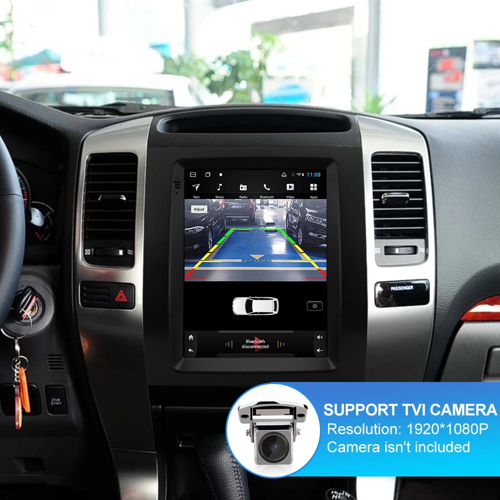 Excellent Isudar H53 Vertical 1 Din Android Auto Radio For Toyota/Prado 120 2004-2009 GPS Car Multimedia RAM 4G ROM 64G FM For Telsa Model 4