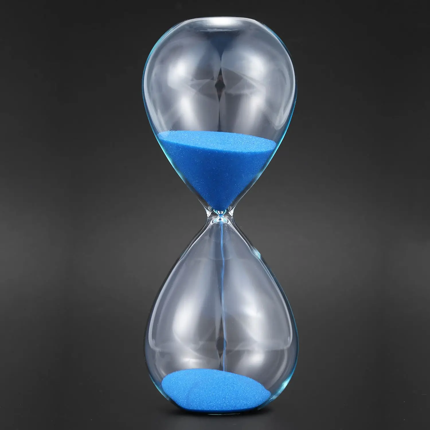 Large Fashion Blue Sand Glass Sandglass Hourglass Timer Clear Smooth Glass Measures Home Desk Decor Xmas Birthday Gif