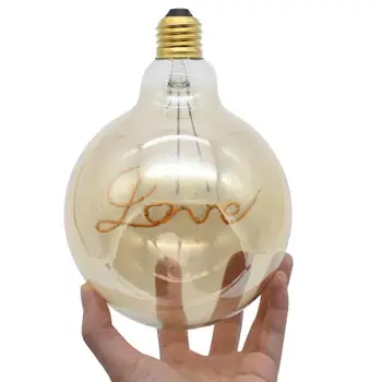 

Living Room Bedroom Retro Light Bulb Retro Energy Saving Lamp Retro Light Wire Ball G125 LOVE Antique Light Bulb E27