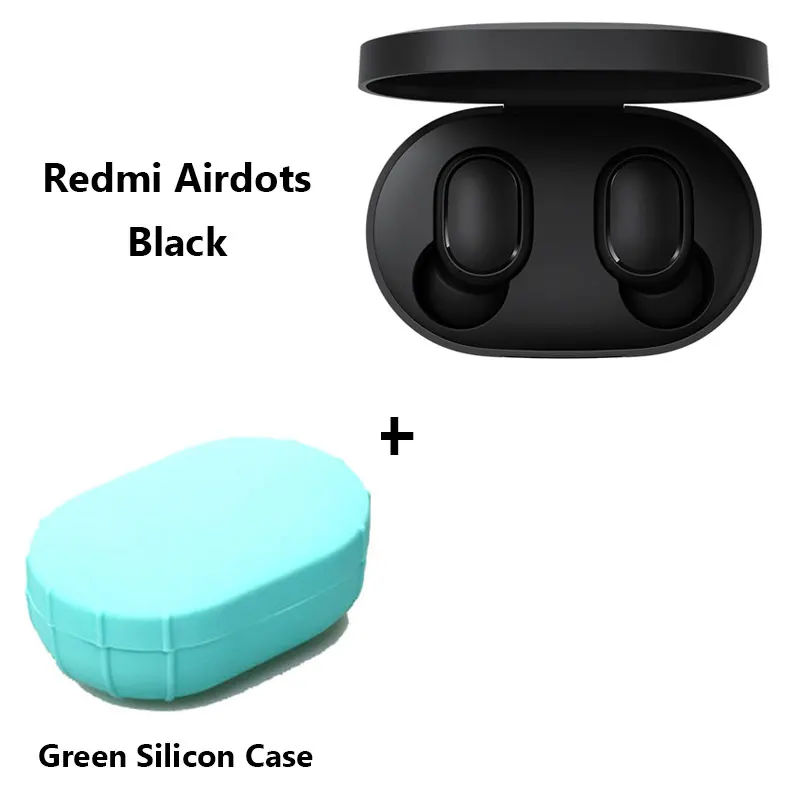 Xiaomi Redmi AirDots, беспроводные наушники с Bluetooth 5,0 и зарядкой, наушники-вкладыши, стерео, басы, наушники с управлением AI, с микрофоном, свободные наушники - Цвет: Add Green Case