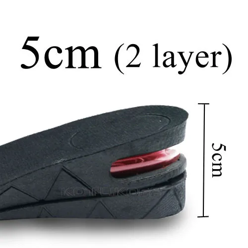 Height 5cm 3-9 см, невидимая стелька для увеличения роста, подушка для увеличения высоты, регулируемый крой обуви, вставка на пятке, более высокая поддержка, впитывающая подкладка для ног - Цвет: Height 5cm