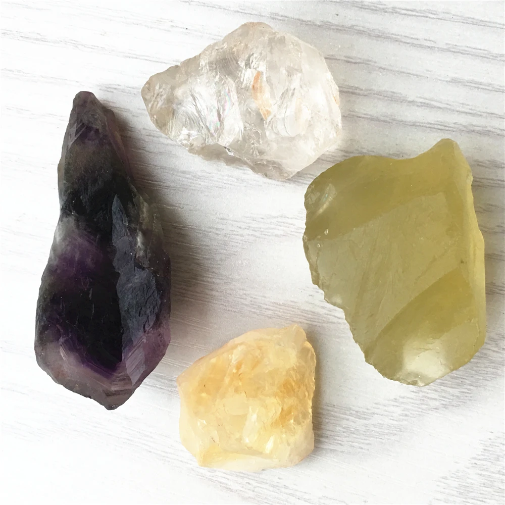 Лидер продаж 4 шт. натуральный аметист лимонный кристалл цитрин кварцевый