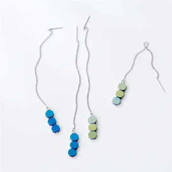 

Korean Fashion Fresh Simple Ear Wire Long 925 Sterling Silver Temperament Personality Female Dangle Earring SEA100