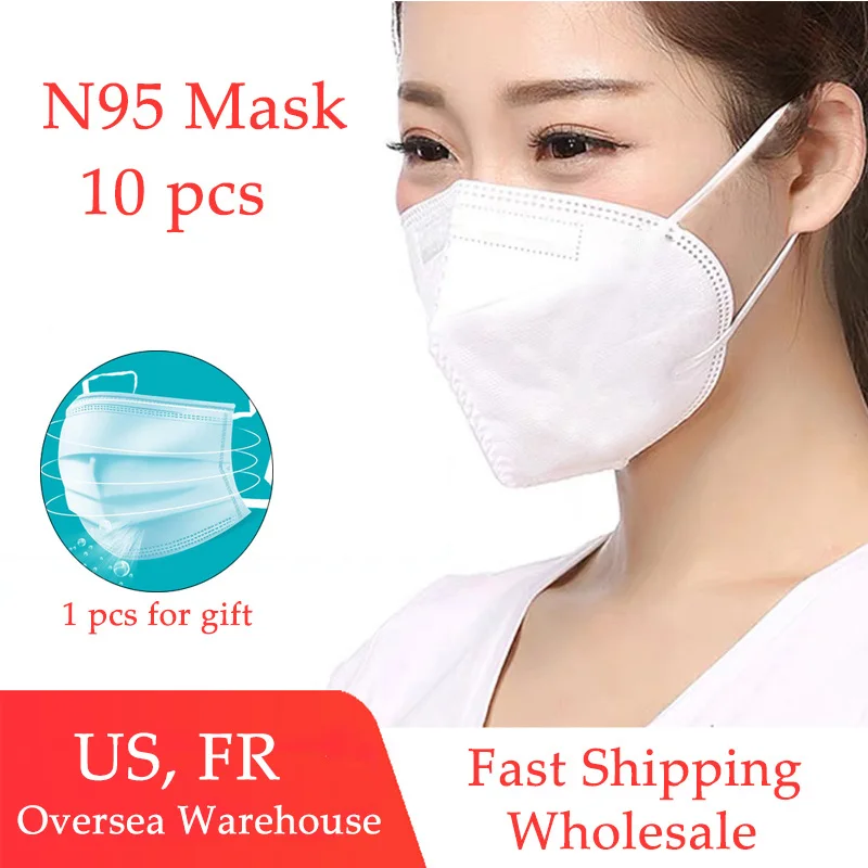

N95 4 Layers Mask Anti Virus Flu Anti Infection KN95 Mouth Masks Protective Face Masks Same as KF94 FFP2 Fast Shipping