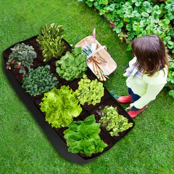 

Grow Bag Fabric Garden Plant Bed Vegetable Plante Seedling Gallon Tree Handle 4/8-Hole Rectangular Container Planting Grow Bags