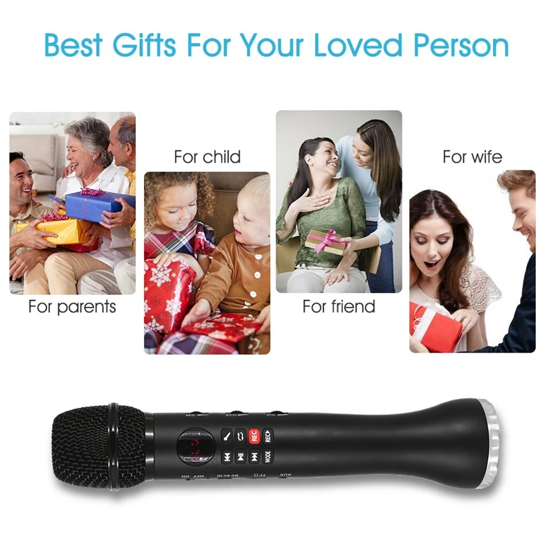 Professional Karaoke Microphone Wireless Speaker Portable Bluetooth Microphone For Phone Iphone Handheld Condenser Mic