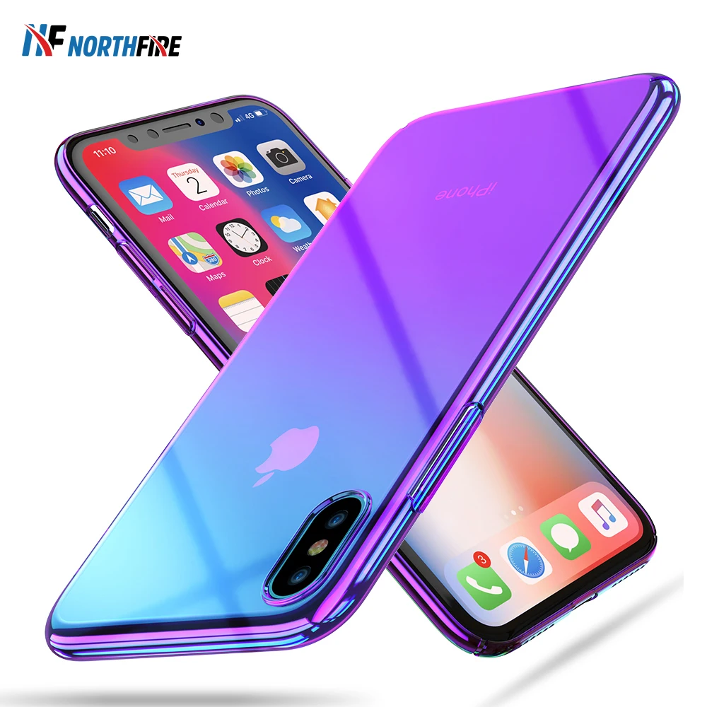 Роскошный чехол с градиентным покрытием для iPhone X XS XR Max гальваническим 10 задняя