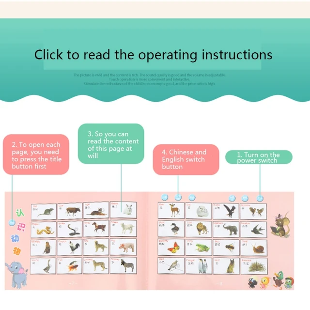 Child Kids English Chinese Learning Machine Early Education Intelligence Puzzle Storybook Point Reading Bilingual Book 3