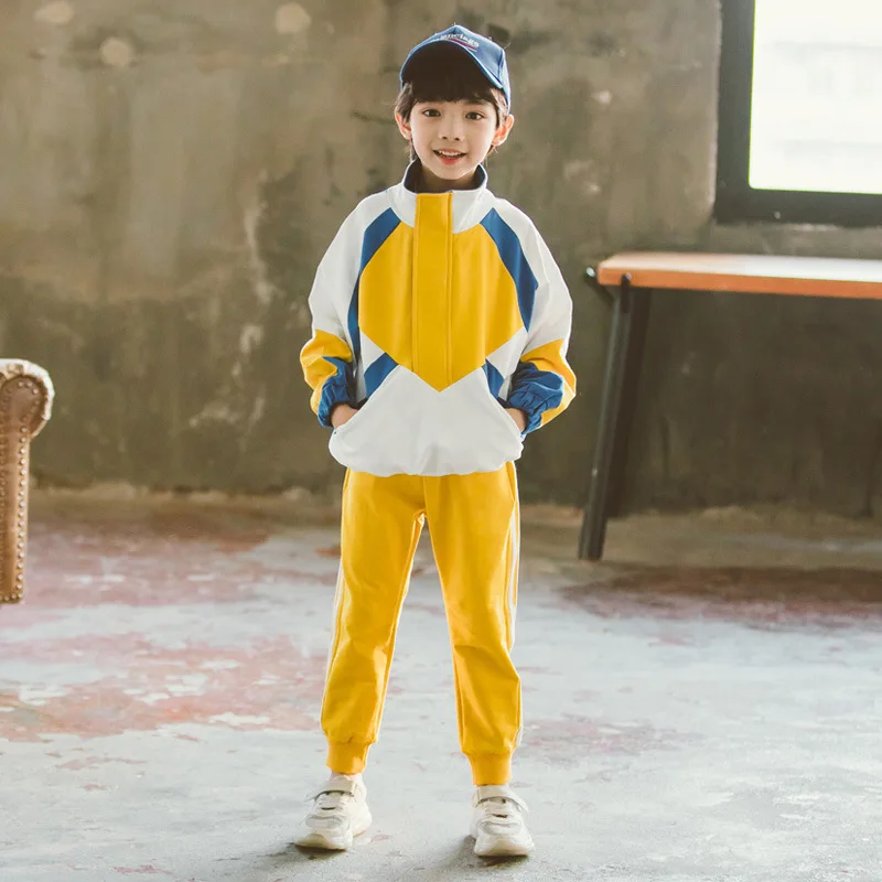 

2019 Spring New Style BOY'S Big Boy Fashion-Style Set Mixed Colors Casual Sports Versatile Two-Piece Set