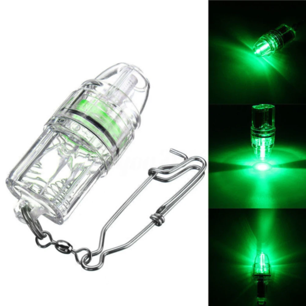 Electronic Tools Flashing Light Battery Powered Underwater Fishing Lure Lamp Deep Drop Squid With Chain False Bait Led Emitting - Цвет: Зеленый