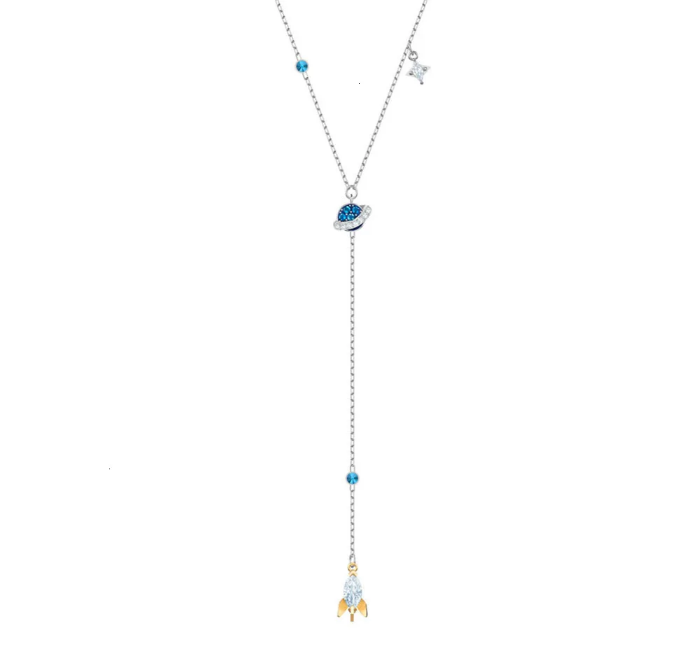 

Swa leader quality rover cosmic rocket and planetary scintillating crystal fashion necklace