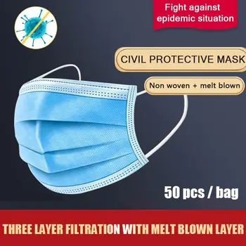 

Face Mask 100pcs Fast Shipping Anti-Pollution Filter Dust Mask Disposable Masks 3-Ply Earloop Non Woven Mouth Mask Protective
