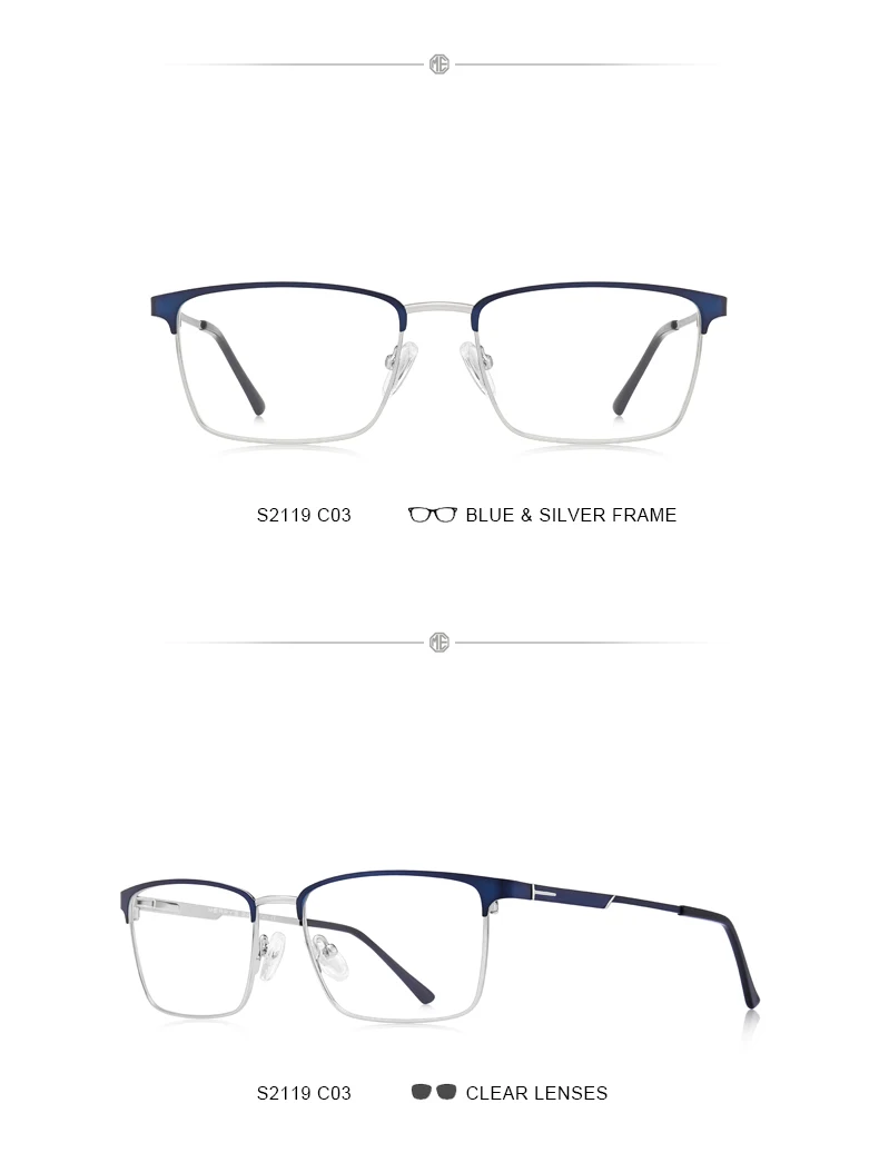 MERRYS Дизайнерские мужские роскошные очки из сплава, Мужские квадратные ультралегкие корректирующие очки при близорукости в деловом стиле S2119