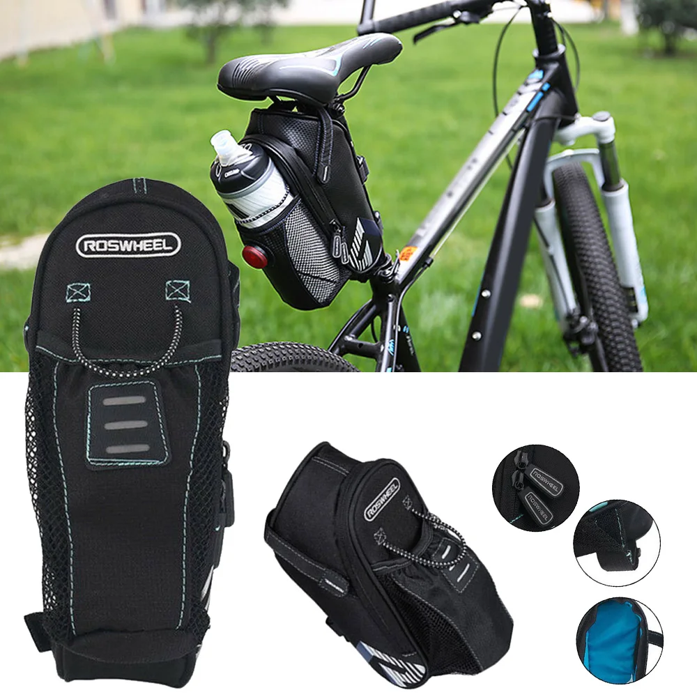 

ROSWHEEL Saddle Water Bottle Bicycle Bag Pack Holder Seatpost Rear Electric Bike