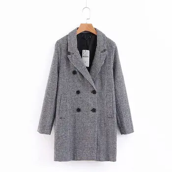 

Hot sale Wednesday 8-65-8268 European and American fashion style double-breasted coat