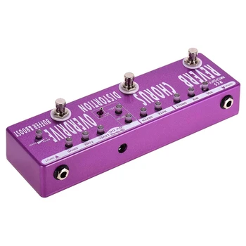 

MOSKY RC5 6In1 Guitar Multi Effects Pedal Reverb Chorus Distortion Overdrive Booster Buffer Metal Shell with True Bypass