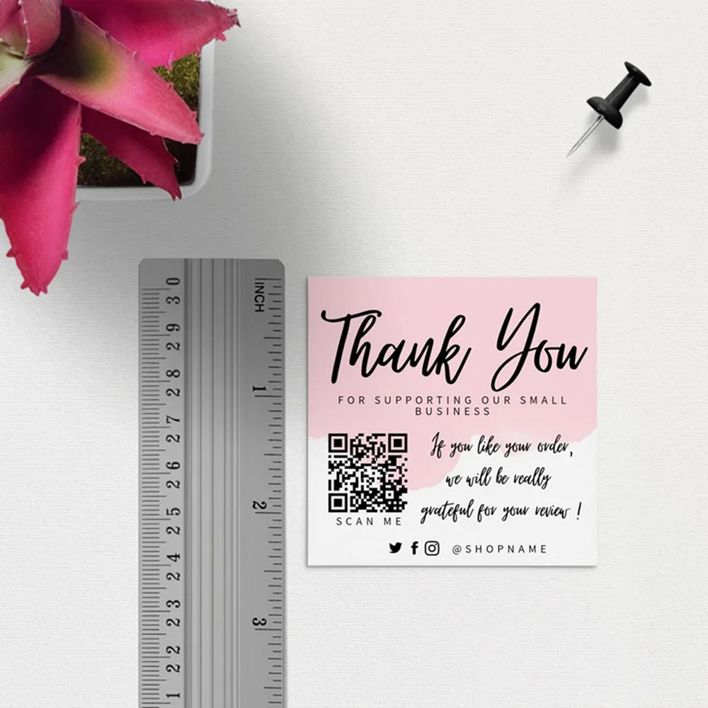 B-6 Thank You packaging insert mini note cards small notes 3x3 thank you card |Thank you for supporting my small business