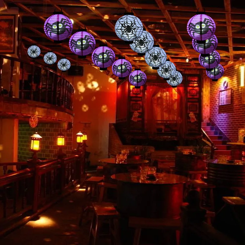 Halloween-Decoration-LED-Paper-Pumpkin-Hanging-Lantern-Light-Lamp-Halloween-Decorations-for-Home-Horror-Lantern-Supplies (2)