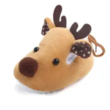 Adorável natal veados inverno coral veludo super macio inferior sola sapatos meninos meninas da criança sapatos de bebê confortável uso diário