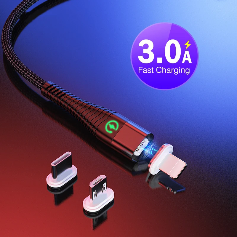Магнитный USB кабель для быстрой зарядки Micro Type C магнитный передачи данных со