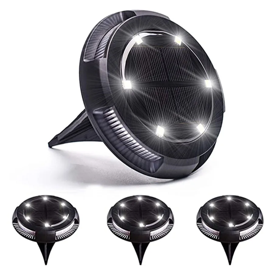 

8PCS Solar Ground Lights Disk Lights Outdoor Garden Lights Waterproof Solar Powered Yard Patio Pathway Driveway Landscape Lights
